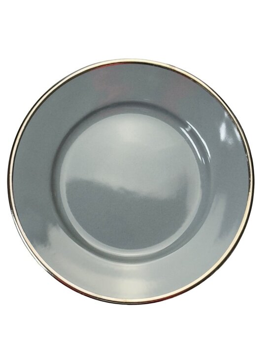 Walküre Other - Walküre Gray Bread Plate With Silver Rim 7.5-Inch Diameter